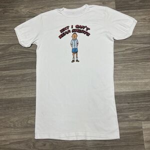 True Vintage 80s Parody T Shirt Men XL/L White Single Stitch‎ Funny Humor Comic